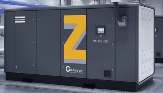 Cero riesgo de contaminación ZR300-750 y ZR400-900VSD Compresor de aire de tornillo libre de aceite de Atlas Copco