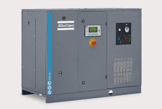Compresor de aire inyectado con aceite de tornillo rotativo Atlas G4 con secador incorporado de 50-60 Hz