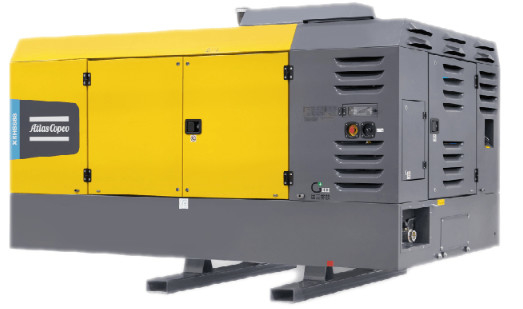 Compresor portátil Atlas Copco XRHS 888 para presión y volumen de gas estables en pozos y tuberías de agua geotérmica