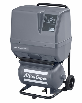 Compresor de aire de tornillo Atlas libre de aceite LFX Compacto pistón 62-64 dB Nivel de ruido