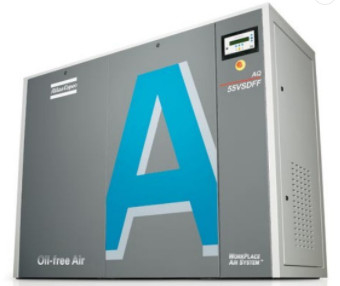 Compresor de aire de tornillo de 55kw sin aceite de Atlas agua inyectada AQ 55 VSD